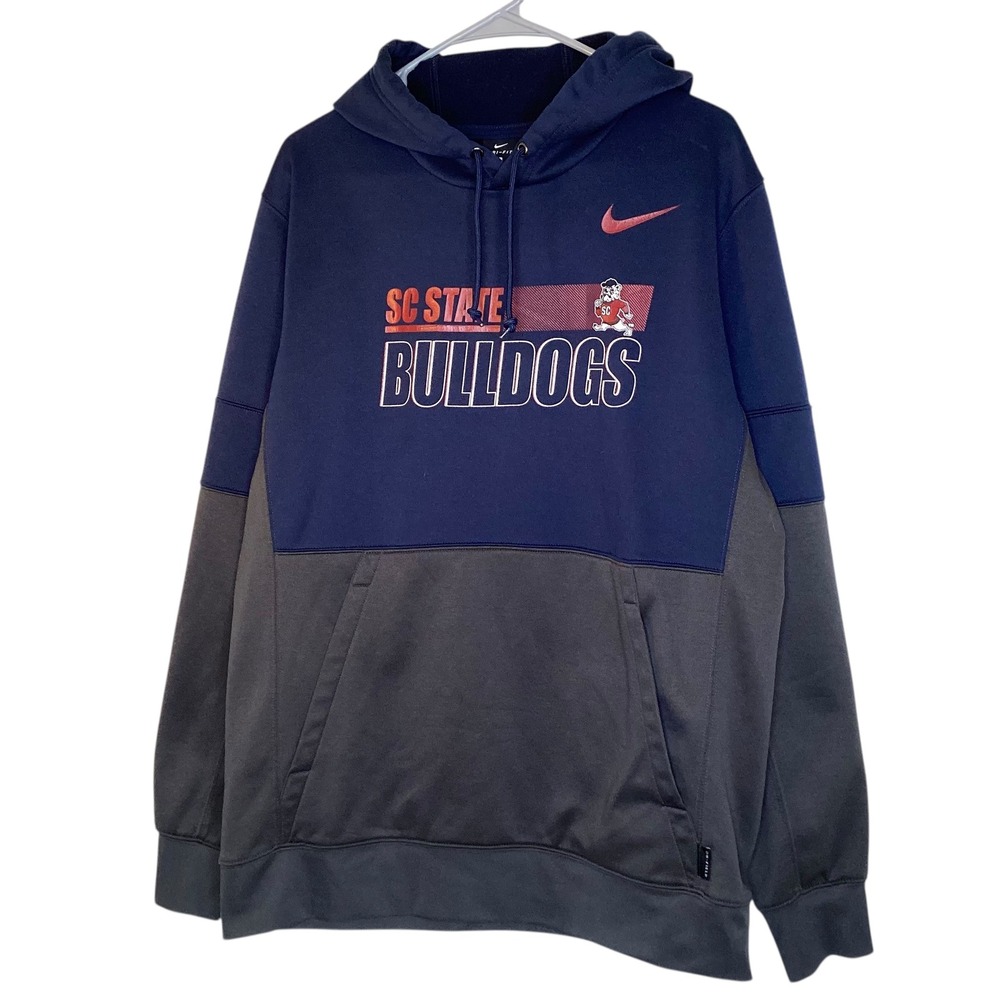 Nike SC‎ State Bulldogs Dri-Fit Pullover Hoodie Mens Size L Navy Red